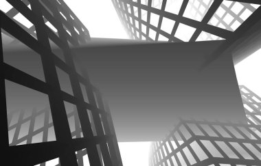 Mimari sanat konseptinde soyut çizgiler, minimum geometrik şekiller. 