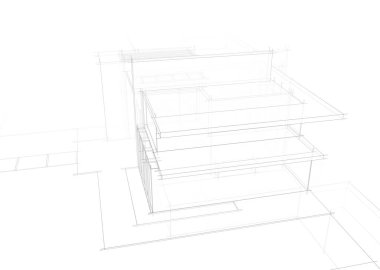 mimari sanat konsepti, minimum geometrik şekiller. 