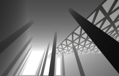 mimari sanat konsepti, minimum geometrik şekiller. 