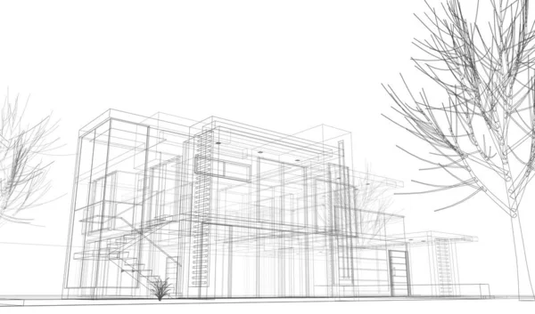 Koncepcja Sztuki Architektonicznej Minimalne Kształty Geometryczne — Zdjęcie stockowe