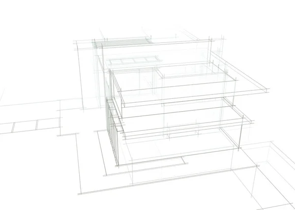 Koncepcja Sztuki Architektonicznej Minimalne Kształty Geometryczne — Zdjęcie stockowe