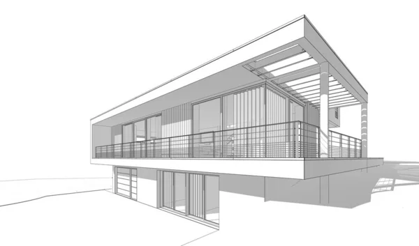 Koncepcja Sztuki Architektonicznej Minimalne Kształty Geometryczne — Zdjęcie stockowe