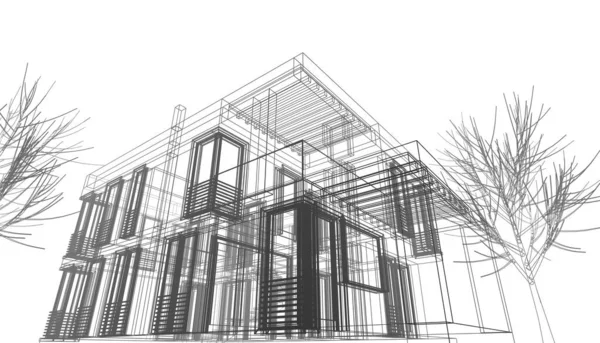 Koncepcja Sztuki Architektonicznej Minimalne Kształty Geometryczne — Zdjęcie stockowe