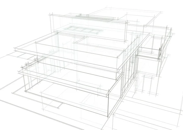 Koncepcja Sztuki Architektonicznej Minimalne Kształty Geometryczne — Zdjęcie stockowe