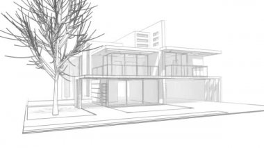 En az üç boyutlu mimari projenin genel görünümü