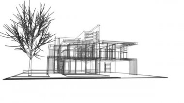 En az üç boyutlu mimari projenin genel görünümü