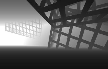 Mimari sanat konseptinde soyut çizgiler, minimum geometrik şekiller. 