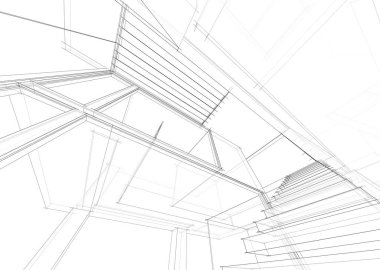 mimari sanat konsepti, minimum geometrik şekiller. 