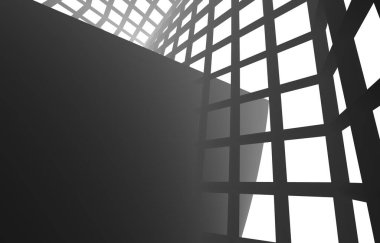 Mimari sanat konseptinde soyut çizgiler, minimum geometrik şekiller. 