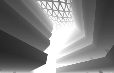 mimari sanat konsepti, minimum geometrik şekiller. 