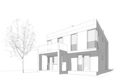 mimari sanat konsepti, minimum geometrik şekiller. 