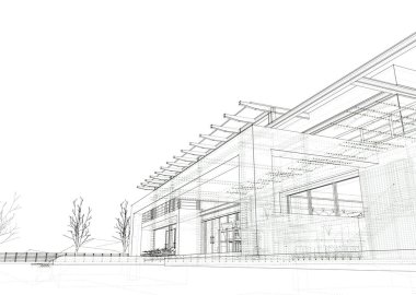 mimari sanat konsepti, minimum geometrik şekiller. 