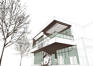 mimari sanat konsepti, minimum geometrik şekiller. 