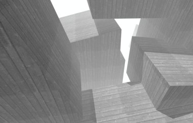 Mimari sanat konseptinde soyut çizgiler, minimum geometrik şekiller. 