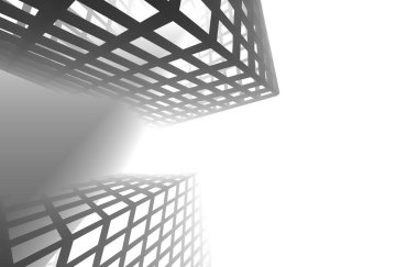 Mimari sanat konseptinde soyut çizgiler, minimum geometrik şekiller. 