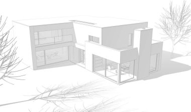 mimari sanat konsepti, minimum geometrik şekiller. 