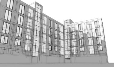 mimari sanat konsepti, minimum geometrik şekiller. 