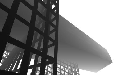 Mimari sanat konseptinde soyut çizgiler, minimum geometrik şekiller. 