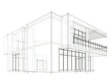 mimari sanat konsepti, minimum geometrik şekiller. 