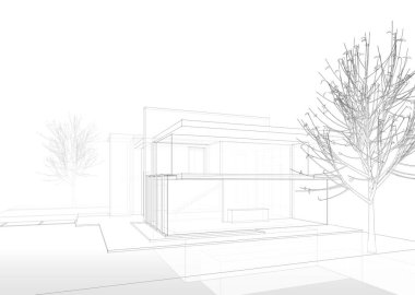 mimari sanat konsepti, minimum geometrik şekiller. 