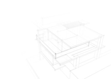 mimari sanat konsepti, minimum geometrik şekiller. 