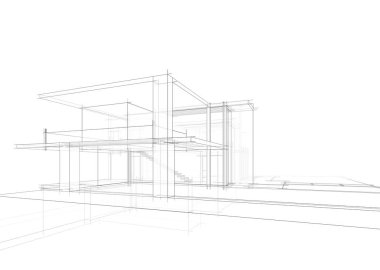 mimari sanat konsepti, minimum geometrik şekiller. 