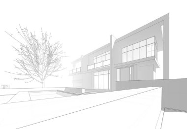 mimari sanat konsepti, minimum geometrik şekiller. 