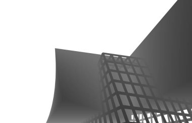 Mimari sanat konseptinde soyut çizgiler, minimum geometrik şekiller. 