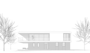 mimari sanat konsepti, minimum geometrik şekiller. 