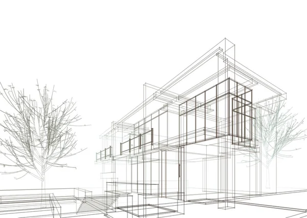 Koncepcja Sztuki Architektonicznej Minimalne Kształty Geometryczne — Zdjęcie stockowe