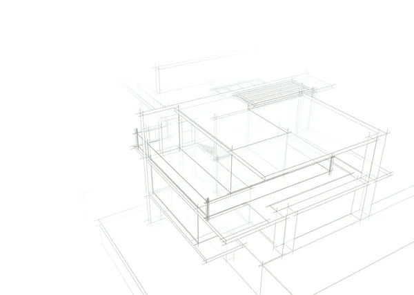 Koncepcja Sztuki Architektonicznej Minimalne Kształty Geometryczne — Zdjęcie stockowe