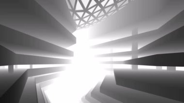 minimal 3d mimari şekillerde hareket etmek