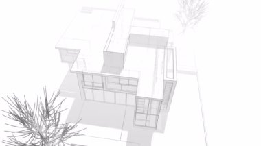 En az üç boyutlu mimari projenin genel görünümü