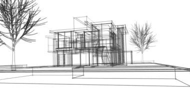 En az üç boyutlu mimari projenin genel görünümü