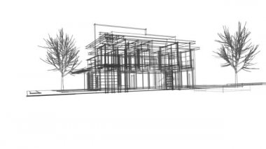 En az üç boyutlu mimari projenin genel görünümü