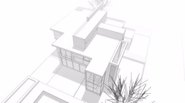 En az üç boyutlu mimari projenin genel görünümü