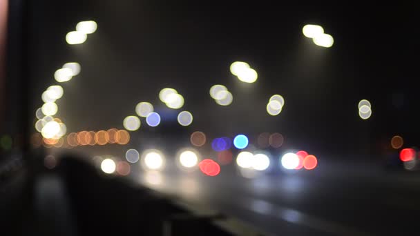 Hareket Halindeki Trafik Işıklarının Odaklanmış Görüntüleri — Stok video
