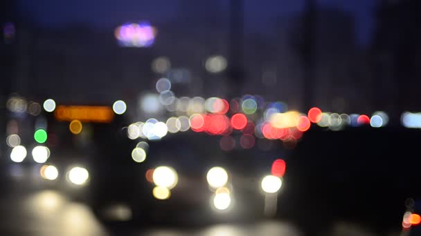 Onscherpe Beelden Van Bewegende Verkeerslichten — Stockvideo