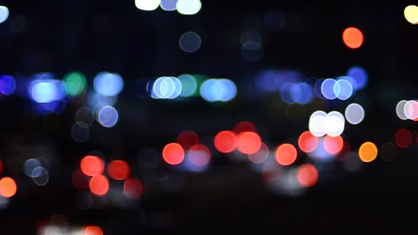 Hareket Halindeki Trafik Işıklarının Odaklanmış Görüntüleri — Stok video