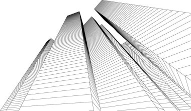 Mimari sanat konseptinde soyut çizgiler, minimum geometrik şekiller. 