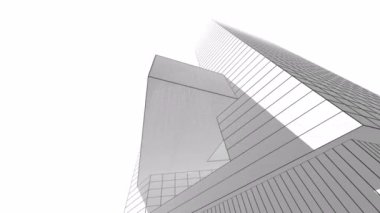 minimal 3d mimari şekillerde hareket etmek