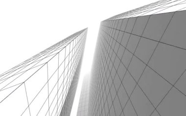 minimal 3d mimari şekillerde hareket etmek