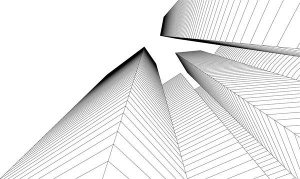 Linhas Abstratas Desenho Conceito Arte Arquitetônica Formas Geométricas Mínimas —  Vetores de Stock