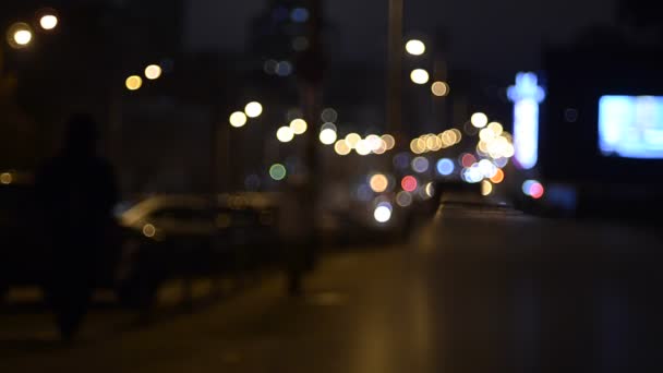 보이지 불빛이 거리를 보행자와 — 비디오