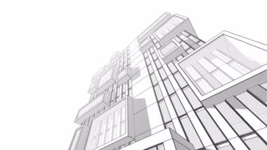 minimal 3d mimari şekillerde hareket etmek