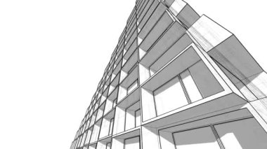 minimal 3d mimari şekillerde hareket etmek