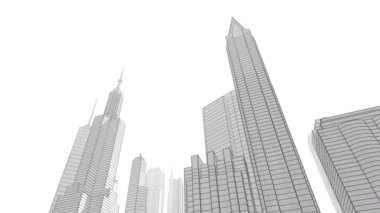 minimal 3d mimari şekillerde hareket etmek