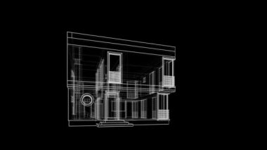 minimal 3d mimari şekillerde hareket etmek