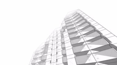 minimal 3d mimari şekillerde hareket etmek