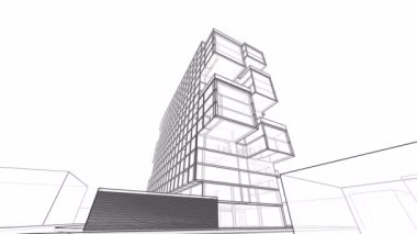 minimal 3d mimari şekillerde hareket etmek